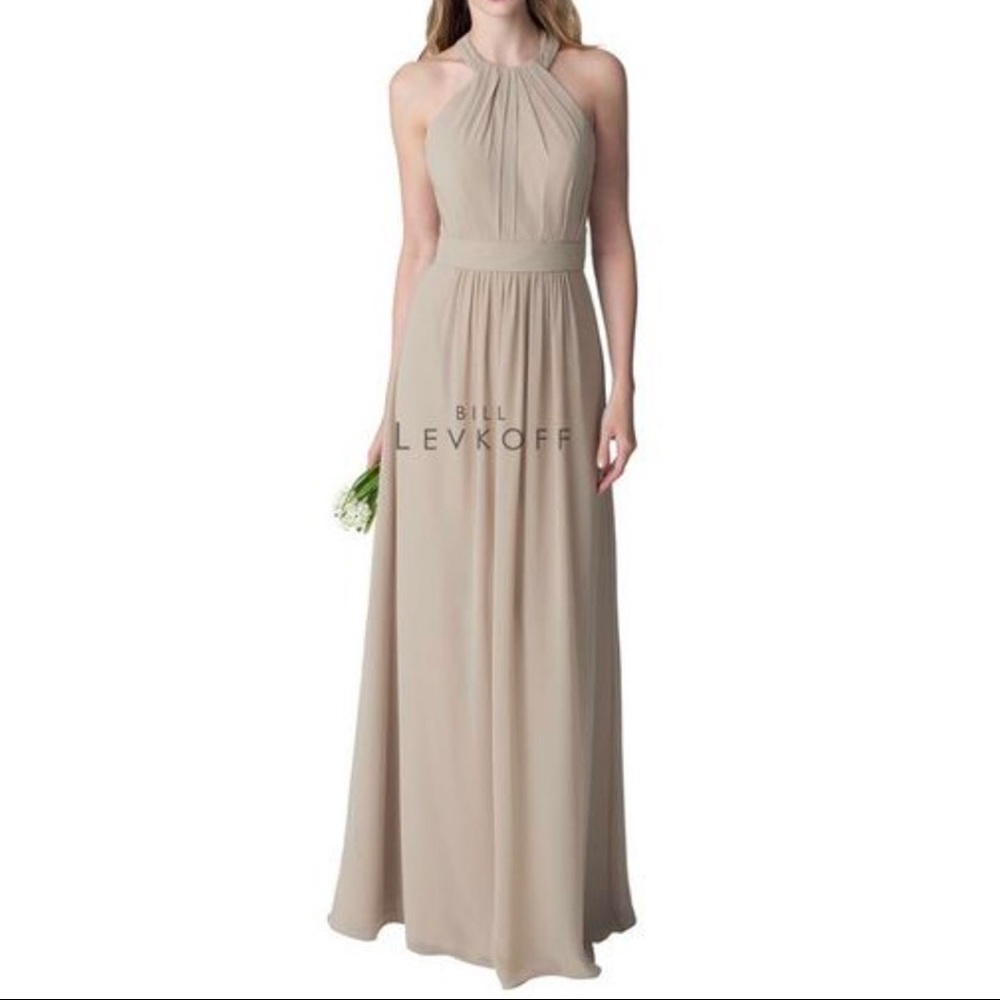 Bill Levkoff Champagne Bridesmaid Dress